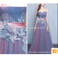 Western Style Long Purple In Stock Lace Appliqued Off-Shoulder Bridesmaid Dress